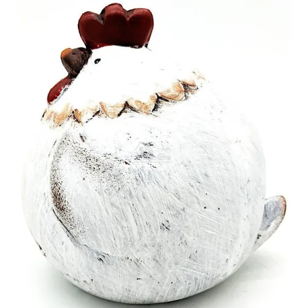 Big chubby decorative hen in terracotta to lay