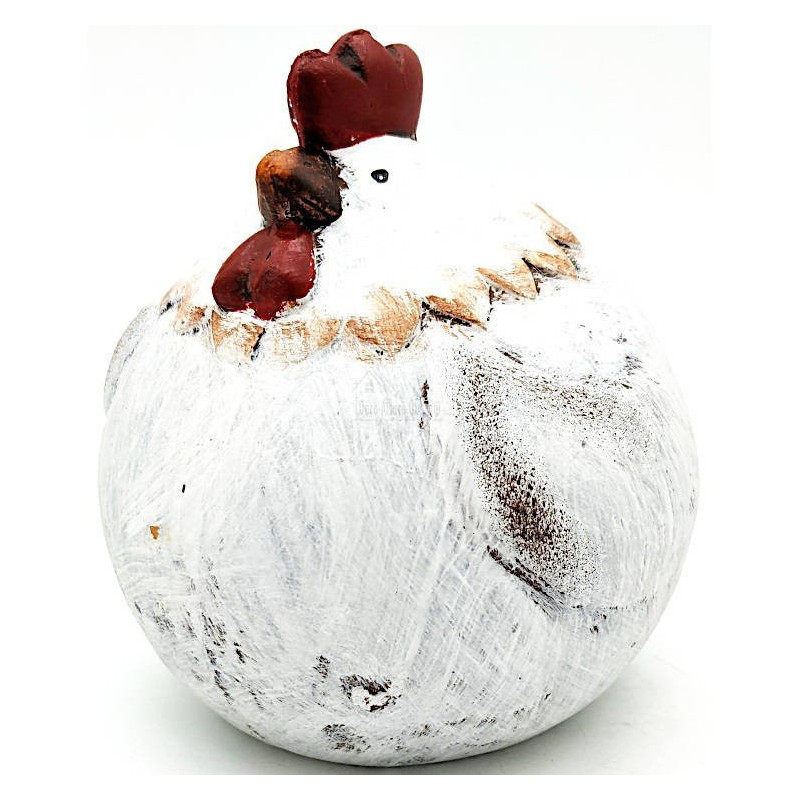Big chubby decorative hen in terracotta to lay