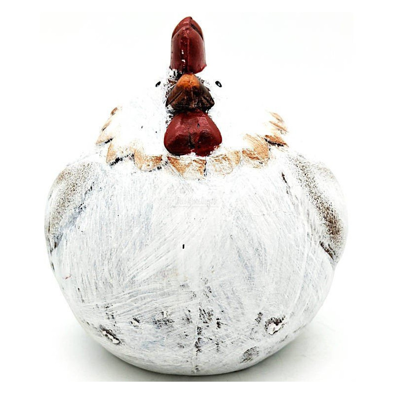Big chubby decorative hen in terracotta to lay