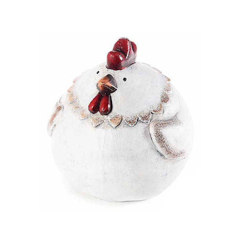 Big chubby decorative hen in terracotta to lay