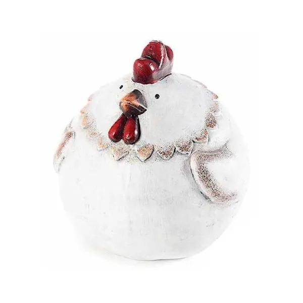 Big chubby decorative hen in terracotta to lay