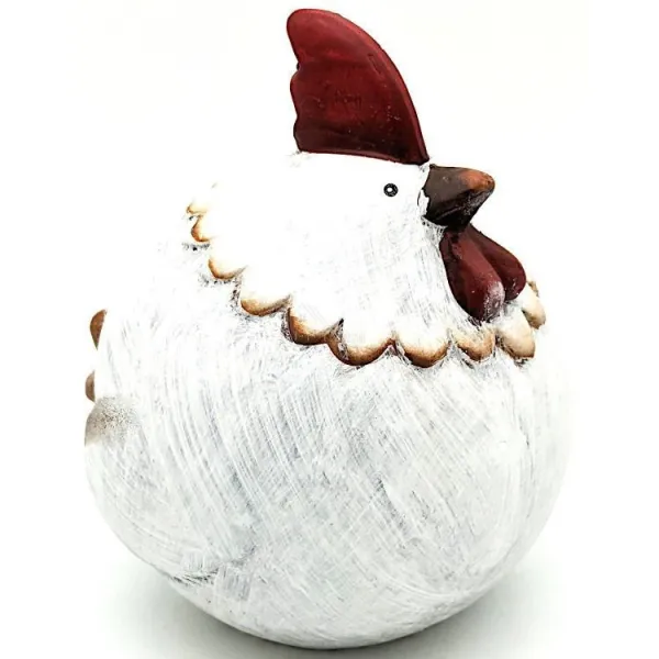 Moyenne Poule potelée décorative en Terre cuite à poser