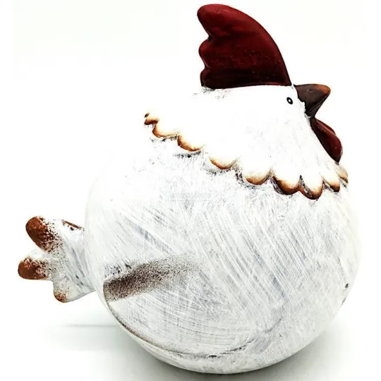 Moyenne Poule potelée décorative en Terre cuite à poser