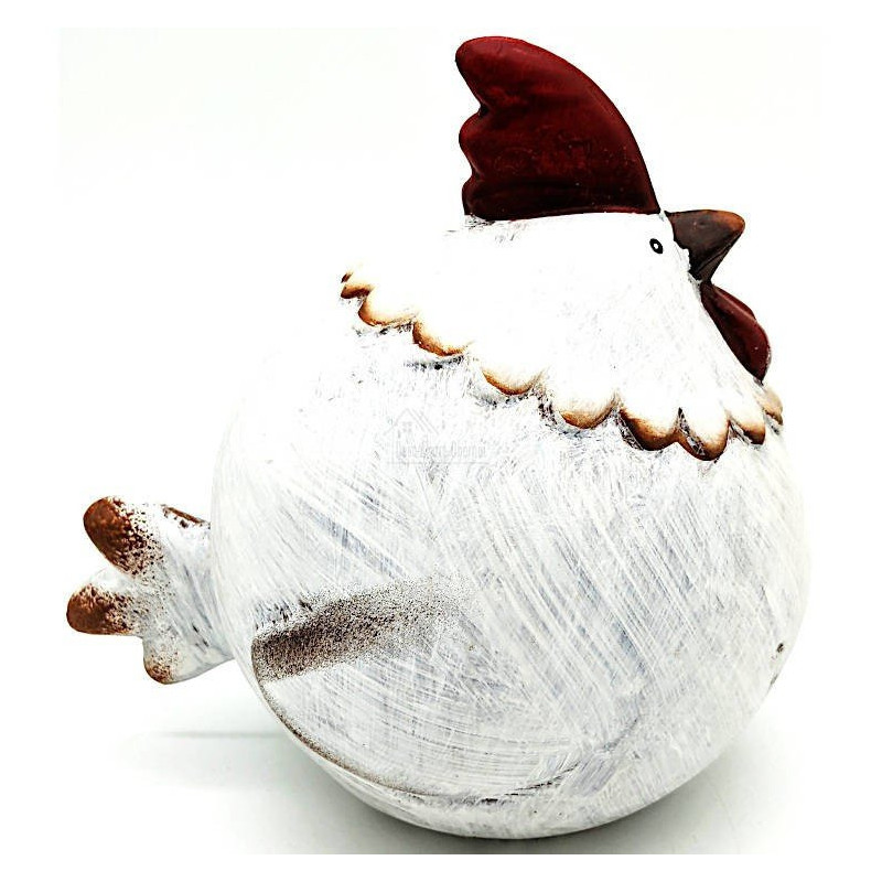 Chubby medium sized terracotta hen to lay
