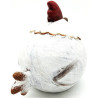 Chubby medium sized terracotta hen to lay