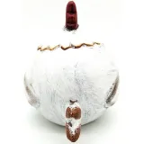 Chubby medium sized terracotta hen to lay