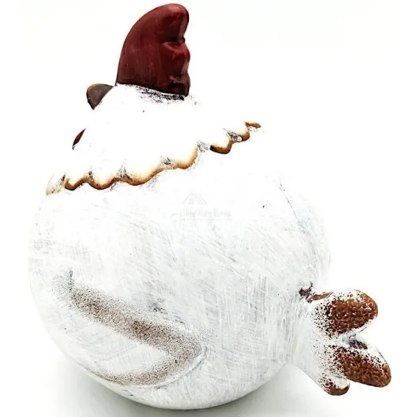 Chubby medium sized terracotta hen to lay