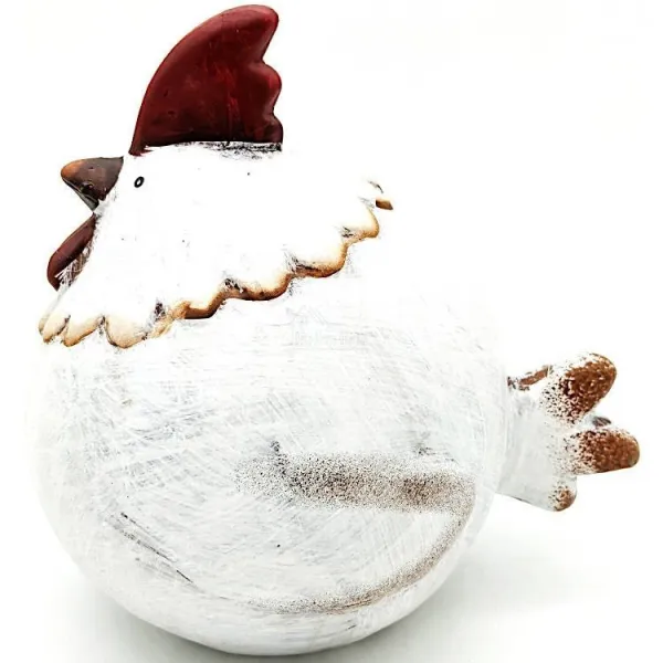 Moyenne Poule potelée décorative en Terre cuite à poser