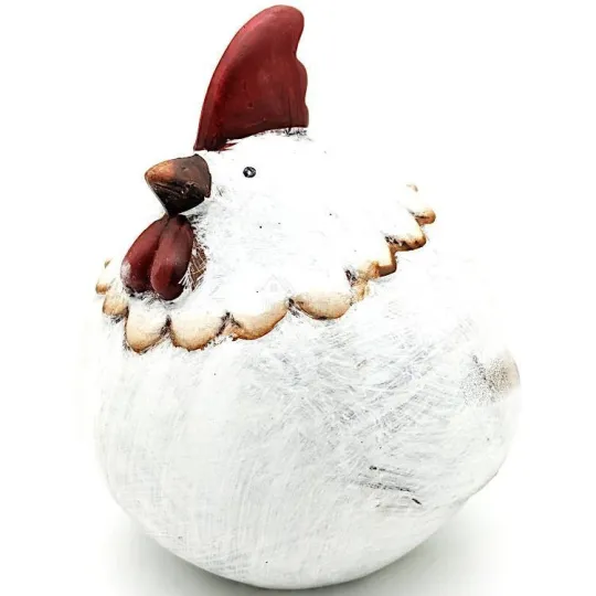 Middelgrote decoratieve dikke kip in aardewerk om neer te zetten