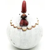Chubby medium sized terracotta hen to lay