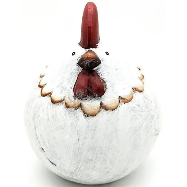 Chubby medium sized terracotta hen to lay