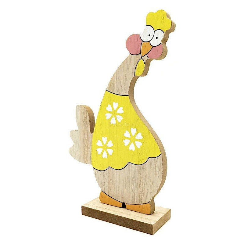 Decorative Yellow Wooden Chicken