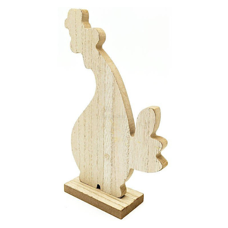 Poulet en Bois décoratif à poser couleur Rose