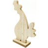 Poulet en Bois décoratif à poser couleur Rose