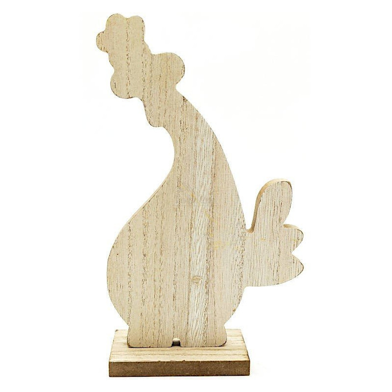 Poulet en Bois décoratif à poser couleur Rose