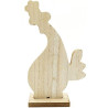 Poulet en Bois décoratif à poser couleur Rose