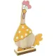Poulet en Bois décoratif à poser couleur Orange