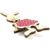 Sitting Wooden Rabbit with Rafia Knot and Decorative Flower