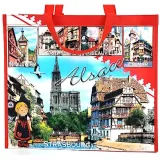 Sac Shopping plastifié décor Villages d'Alsace
