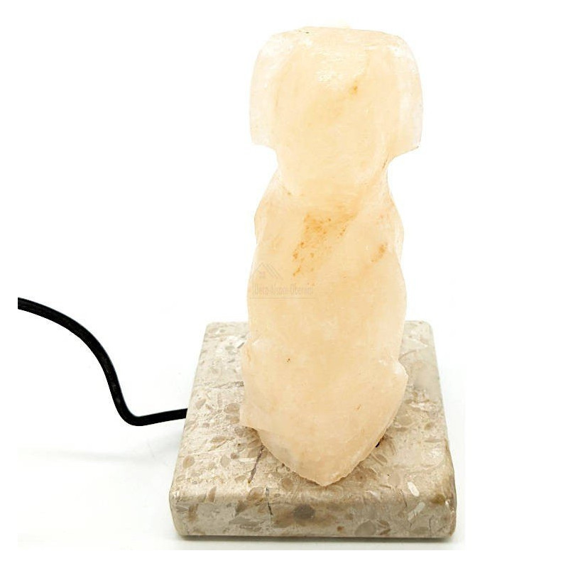 USB-Lampe aus Himalaya-Salzkristall Sitzender Hund