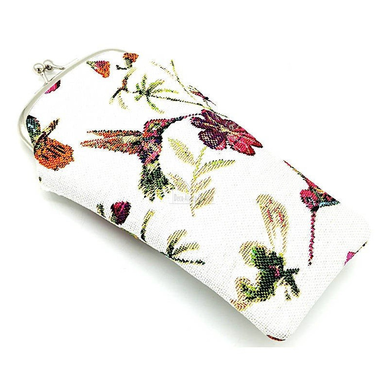 Brillenetui mit Kolibri-Vogelmotiv