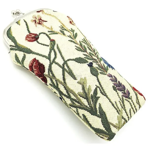 Brillenetui mit Gartenblumenmotiv