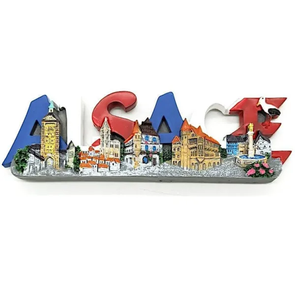 Magnet Décoratif Alsace en relief et couleurs