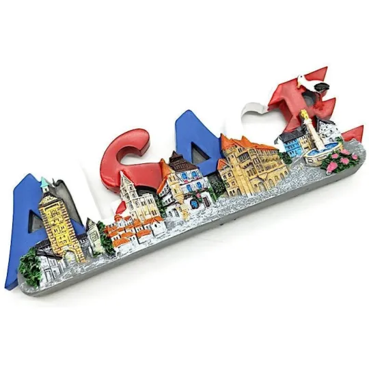 Decoratieve Magneet Elzas met Relief en Kleuren