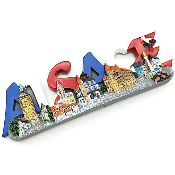 Decorative Magnet Alsace in relief and colours