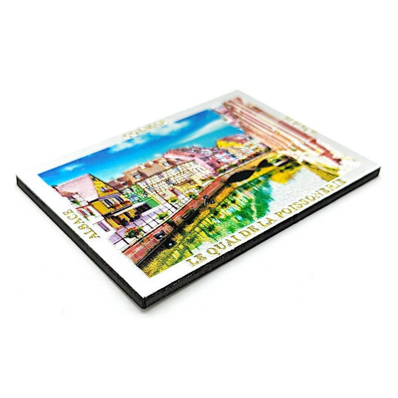 Decorative Magnet Colmar the Quai des Poissonniers silvered and glittering