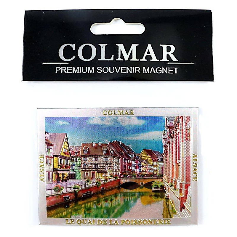 Magnet Décoratif Colmar le Quai des Poissonniers argenté scintillant