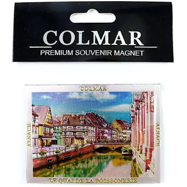 Deko-Magnet Colmar Quai des Poissonniers silberfarben und glitzernd