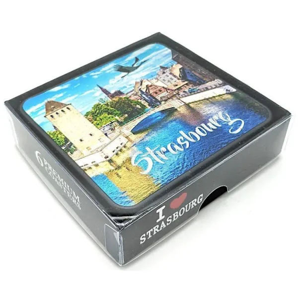 Dessous de Verre Luxe argenté et scintillant décor Strasbourg