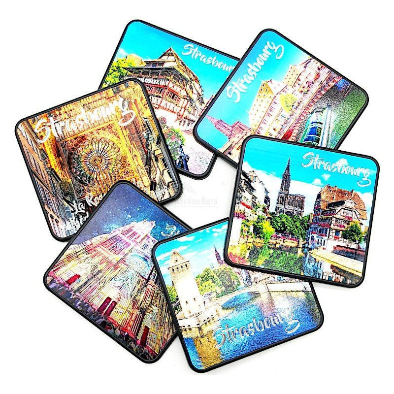 Silver and glittering coasters Strasbourg