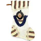 Beige sock to hang with embossed Alsace witch