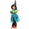 Big Alsatian Witch 55 cm to hang with Black Vest and Blue Fringes