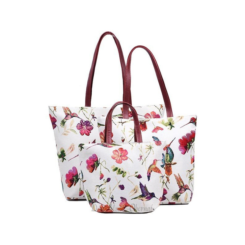 Handtasche mit Kolibri-Vogel-Motiv 35 cm