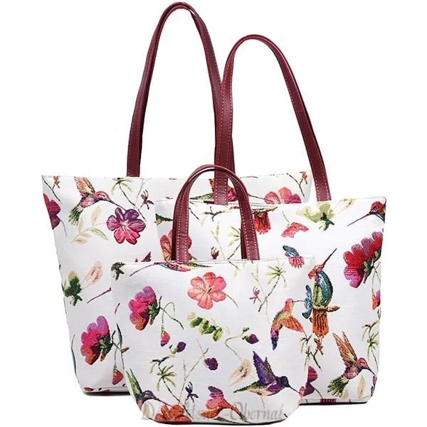 Handtasche mit Kolibri-Vogel-Motiv 35 cm