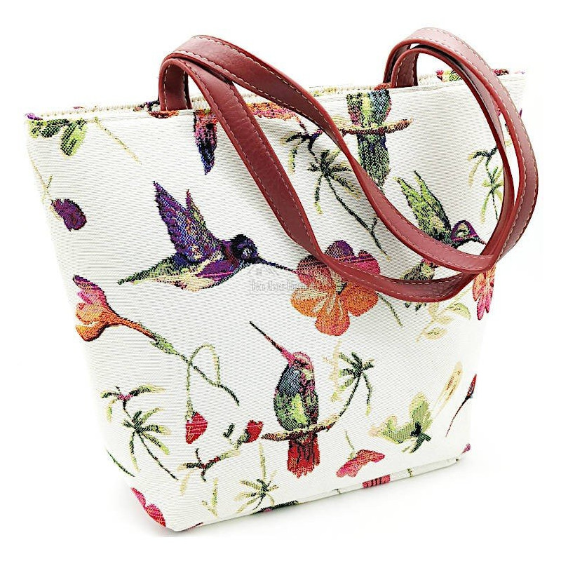 Handtasche mit Kolibri-Vogel-Motiv 35 cm