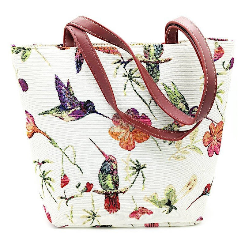 Handtasche mit Kolibri-Vogel-Motiv 35 cm
