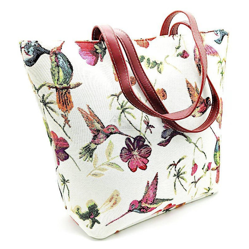 Handtasche mit Kolibri-Vogel-Motiv 40 cm