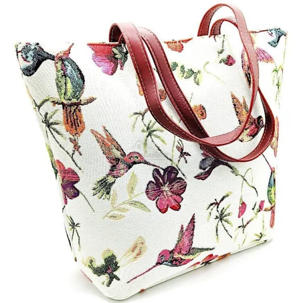 Sac à Main motif Oiseau Colibri 40 cm