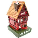 Big red Alsatian House with Stork in Resin