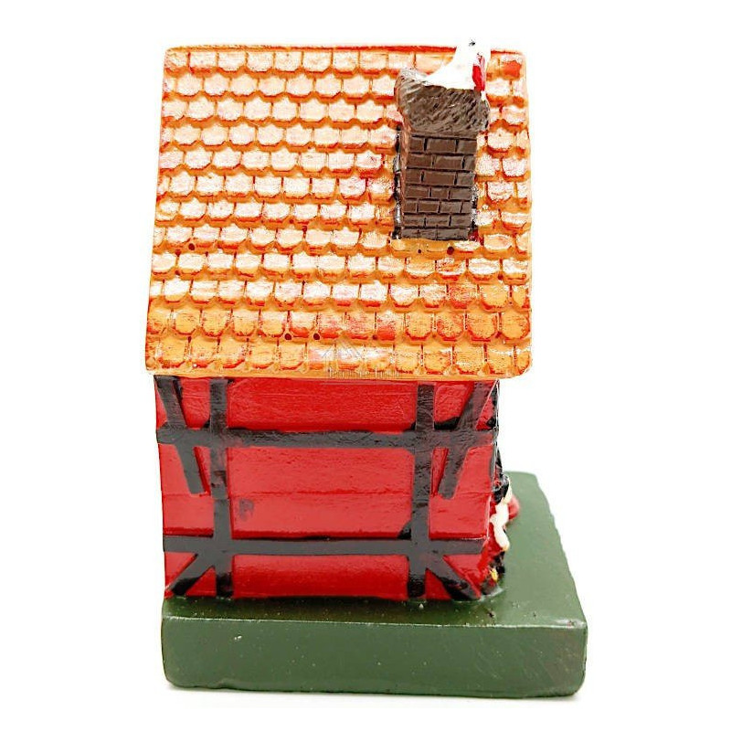 Grande Maison Alsacienne rouge avec Cigogne en Résine