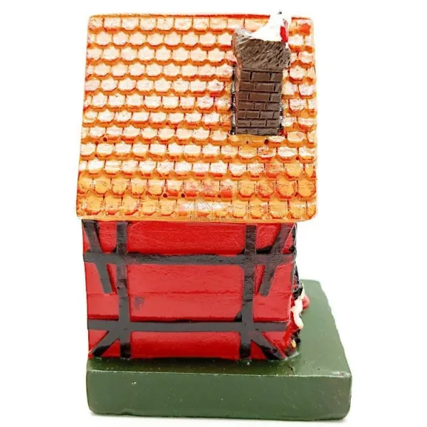 Grande Maison Alsacienne rouge avec Cigogne en Résine