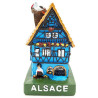 Big Blue Alsatian House with Resin Stork