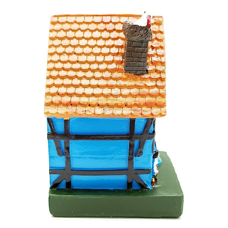 Big Blue Alsatian House with Resin Stork