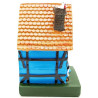Big Blue Alsatian House with Resin Stork