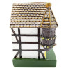 Large White Alsatian House with Turret and Stork in Resin
