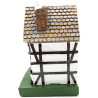 Large White Alsatian House with Turret and Stork in Resin